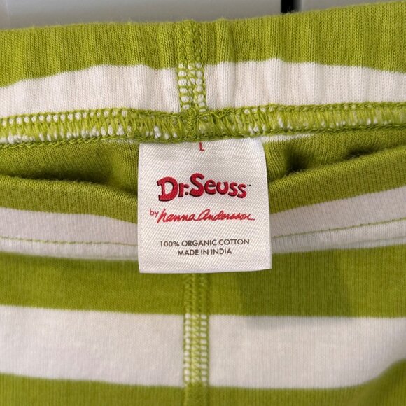 Hanna Andersson Adult Large The Grinch PJs Pajamas Set Green White Long John - Picture 7 of 8